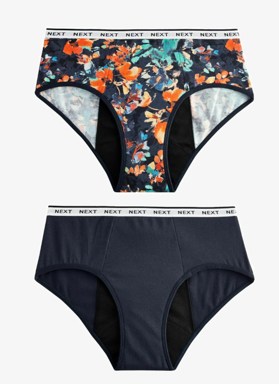 Next HEAVY FLOW 2 PACK - Menstruatie-ondergoed - navy floral print plain navy